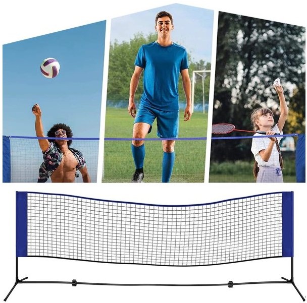 Regulowana siatka sportowa do badmintona, tenisa lub siatkówki